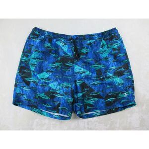 Reel Legends Swim Trunks Mens 2XL XXL Blue Board Shorts Bathing‎ Suit Sharks